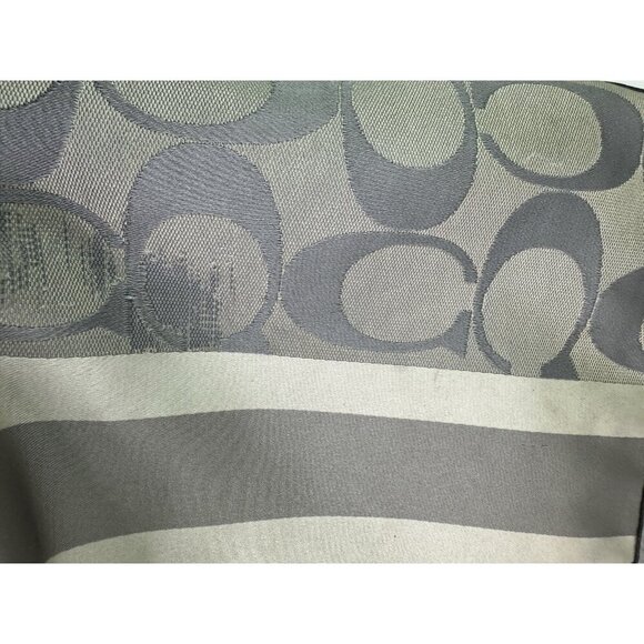 DAMAGED Coach Signature C Monogram Medium Tote Gray White Stripe Down Middle - Picture 15 of 15